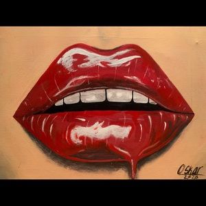 Original Acrylic lip painting